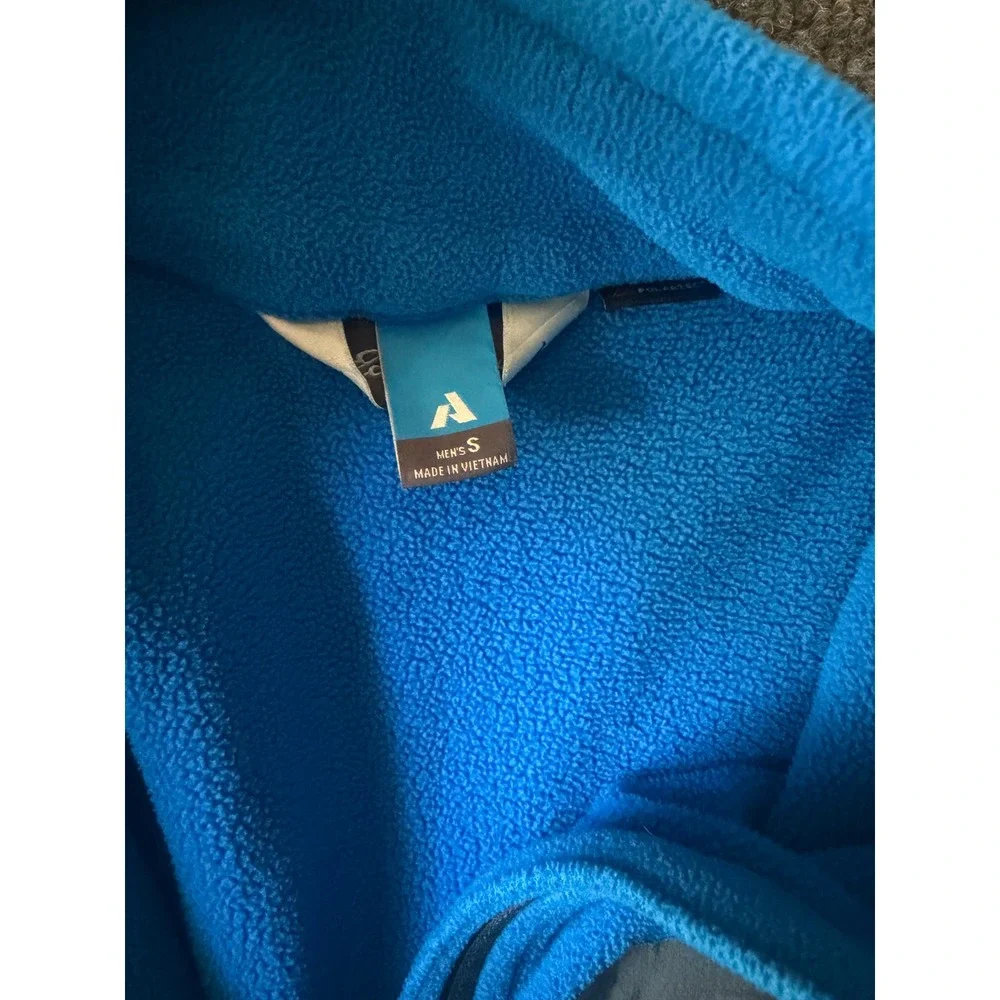 Eddie Bauer First Ascent Men's Blue Full Zip Fleece Jacket Stand-Up Collar Small